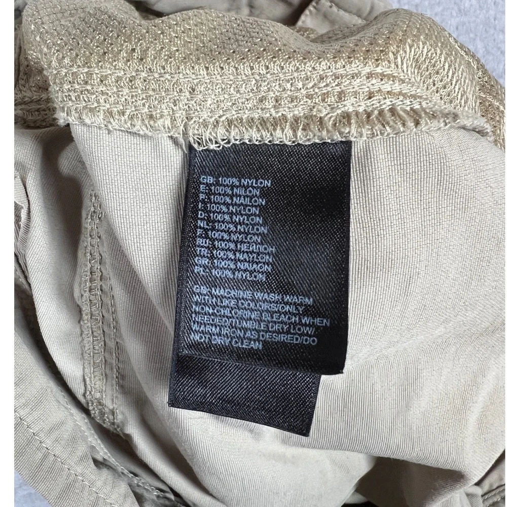 The North Face Mens Khaki Tan Nylon Cargo Hiking Shorts Size 34 8in Inseam